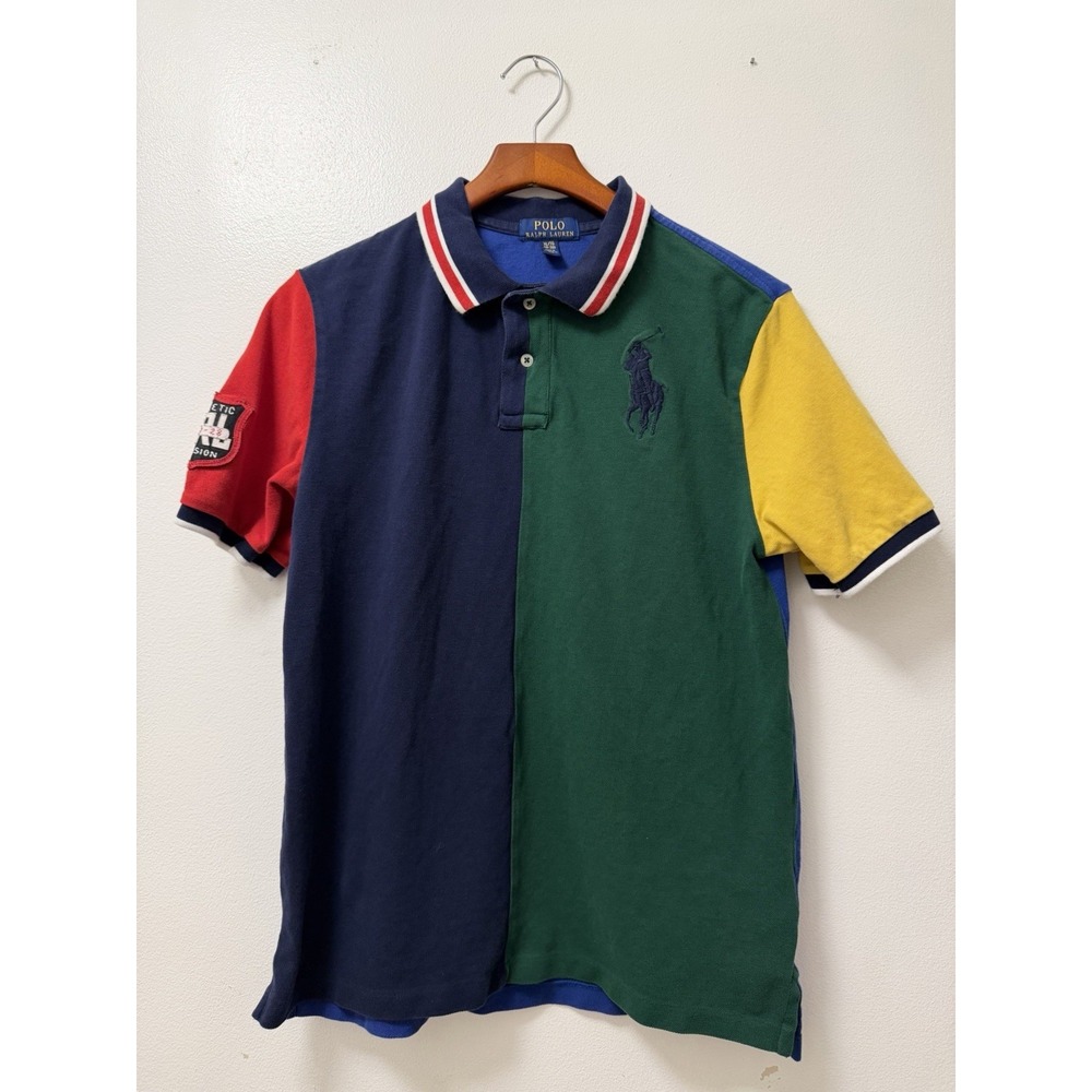 Polo Ralph Lauren Rugby Polo Shirt Boys XL 18-20 Colorblock Big Pony Number 12